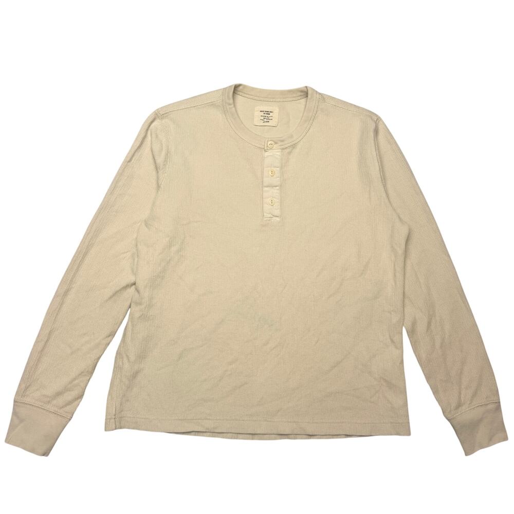 Buck Mason Vintage Thermal Henley Shirt Men's Medium Army Retro Americana